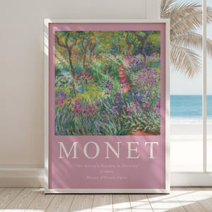 Monet The Artist&#39;s Garden at Giverny Framed Print | Impressionist Wall Art | Classic Reproduction Poster Aesthetic Decor Gift
