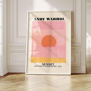 Andy Warhol Sunset Print | Unframed Pop Art Wall Decor | Modern Abstract Minimalist Poster Aesthetic Gift | Museum Quality Art