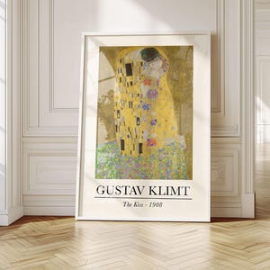 Gustav Klimt The Kiss Print | Unframed Art Nouveau Wall Decor | Classic Famous Painting Reproduction Poster Aesthetic Gift
