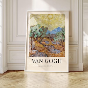 Van Gogh Olive Trees Print | Unframed Post-Impressionist Landscape Wall Art | Classic Reproduction Poster Aesthetic Decor Nature Gift