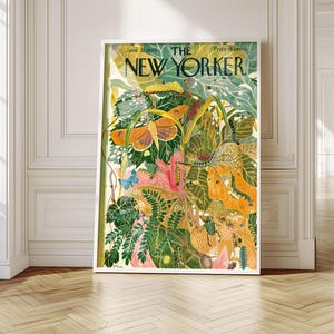 The New Yorker June 23 1945 Cover Print | Vintage Insect Botanical Poster | Retro Wall Art Decor | Aesthetic Living Room Study Gift