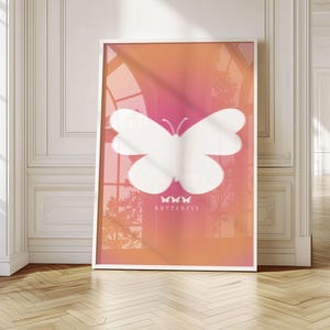 Butterfly Aura Gradient Print | Unframed Transformation Wall Art | Modern Aesthetic Minimalist Home Decor | Spiritual Gift for Her