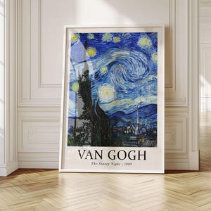 Van Gogh The Starry Night Print | Unframed Iconic Masterpiece Wall Art | Classic Reproduction Poster Aesthetic Decor Gallery Gift