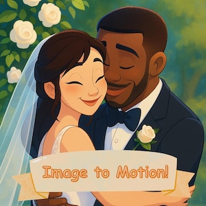 5 Seconds Disney Style Video | Couple Animation | Gift for Family, Friends, Pets | Animated Portraits | Digital 3D Art | Personalized Photo