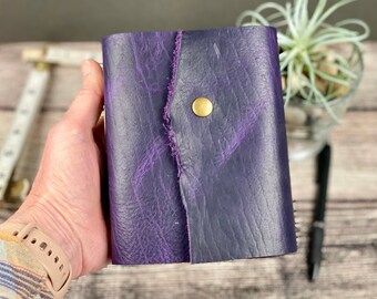 Small Journal - Grape Bison Leather