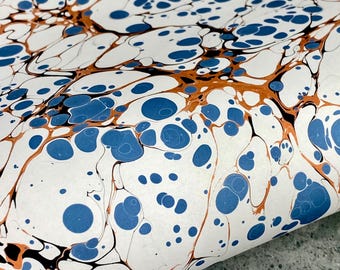Full Sheet Hand-Marbled Paper Metallic P641