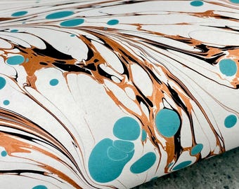 Full Sheet Hand-Marbled Paper Metallic P643