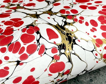 Full Sheet Hand-Marbled Paper Metallic P644