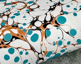 Full Sheet Hand-Marbled Paper Metallic P642