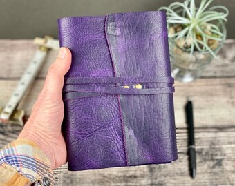 5x7 Lined Journal - Grape Bison Leather
