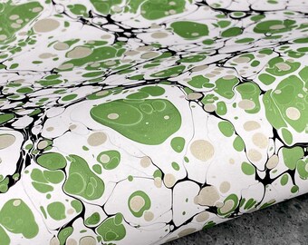 Full Sheet Hand-Marbled Paper Metallic P634