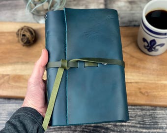 Large Refillable Journal in Dark Teal with pen loop