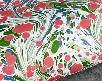 Full Sheet Hand-Marbled Paper Metallic P647