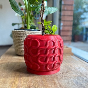 Seamless Pattern Indoor Planter Pot: Modern Home Decor