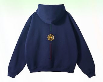 Monarch lion and sun emblem, Oversize Fleeced Hoodie