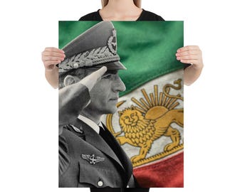King Mohammad Reza Pahlavi salute pose, Enhanced Matte Paper Poster