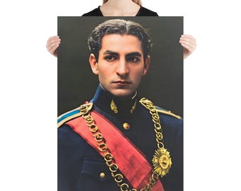 king Mohammad Reza Pahlavi portrait Poster