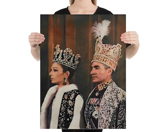 Poster of King and queen Pahlavi wall art