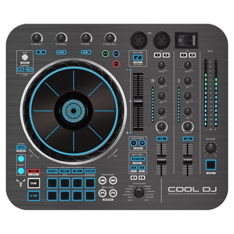 Cool DJ DJ Mixboard Controller Mousepad in Blue Etsy