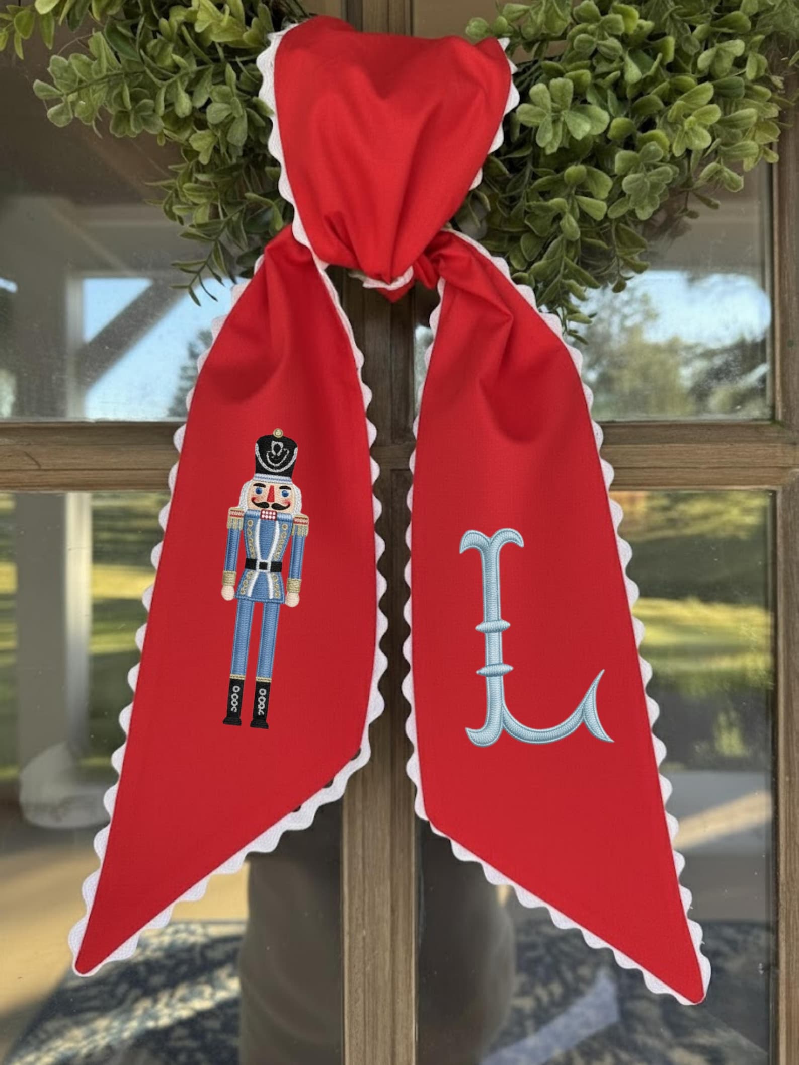 Embroidered Nutcracker Monogram Door Sash