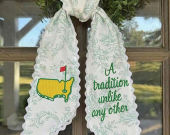 Faixa de boas-vindas Masters Wreath, decoração de golfe personalizada, faixa inspirada em Augusta
