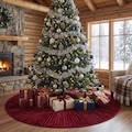 Velvet Quilted Christmas Tree Skirt, Christmas Tree Decoration for Home, Tree Collar Christmas, Farmhouse Party Decor Gifts