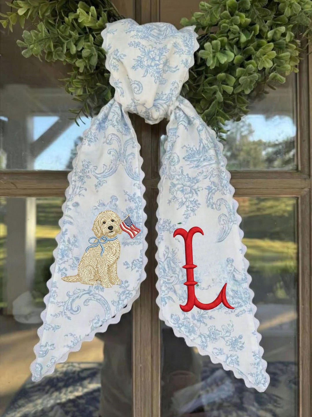 Sash Ref Patriotic Pet America Sash Embroidery, Monogrammed Door Sash, USA Flag ...