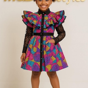 African Print Girl Dress | Ankara Toddler Dress | Cultural Kids Outfit | Birthday Dress for Girls | Handmade African Clothing | Baby Girl