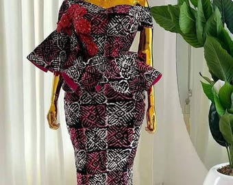 African Wedding Party Dress for Women – Custom Ankara Gown, Elegant Kente Dress, Traditional Outfit for Bride or Guest