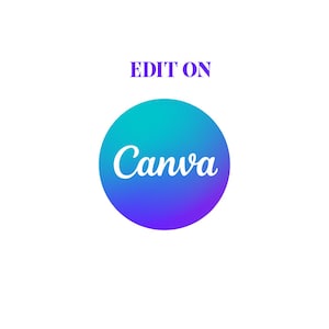 May include: The image features the text "EDIT ON" in purple above a gradient circle. The circle transitions from teal to purple, with the word "Canva" in white script. The background is plain white.