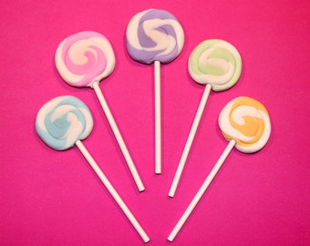 Fondant cupcake toppers Lollipops