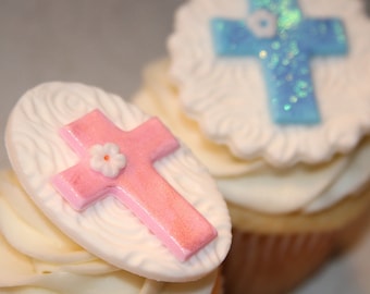 Fondant cupcake toppers for Baptism, Christening, Easter