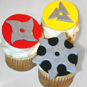 Fondant cupcake toppers Ninja Star, Karate, Martial Arts image 1