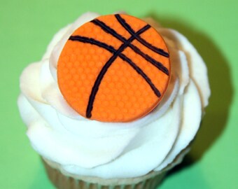 Fondant cupcake toppers mini Basketball