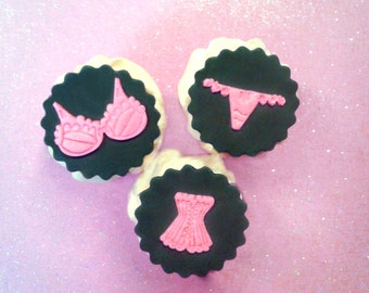 Fondant cupcake toppers Lingerie, Bachelorette Party, Bachelor Party, Wedding Shower