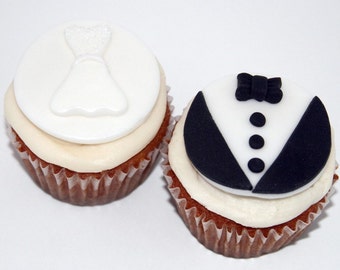 Wedding fondant cupcake toppers