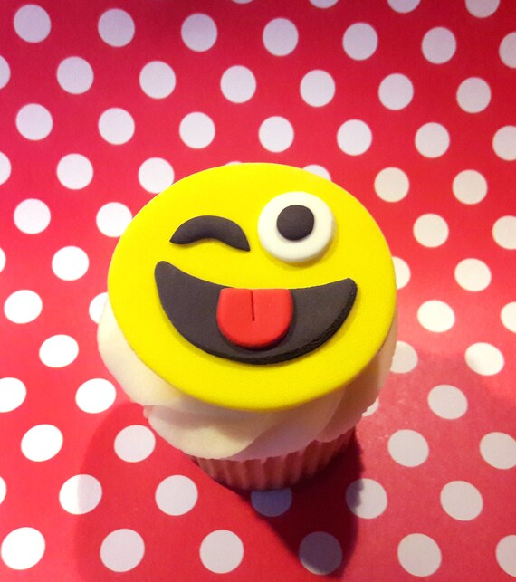 Fondant cupcake toppers Emoji fondant toppers Il_570xn
