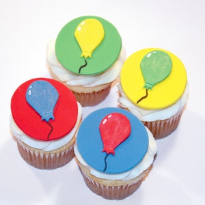 Fondant cupcake toppers Balloons Party image 1