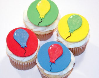 Fondant cupcake toppers Balloons Party