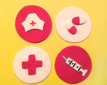 Fondant cupcake toppers Medical Nurse Graduate