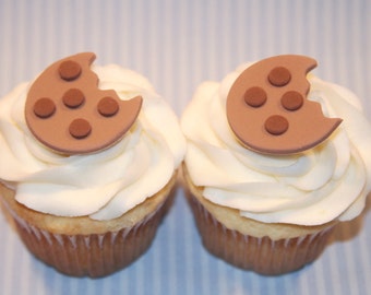 Fondant cupcake toppers Mini Chocolate chip Cookies