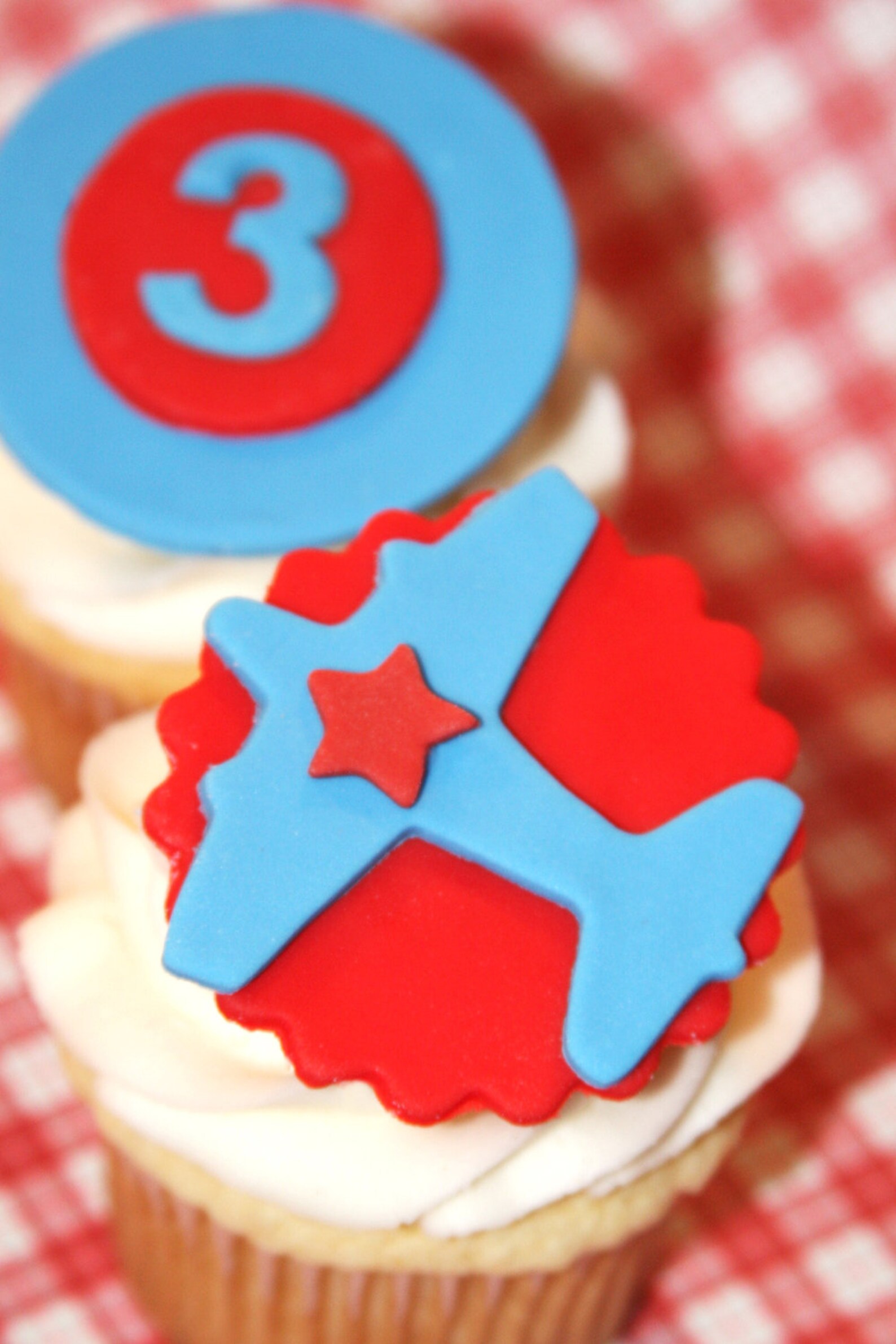 Fondant Cupcake Toppers Airplane and Age Etsy