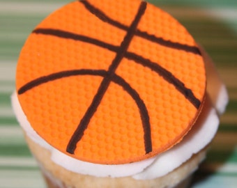 Fondant cupcake toppers Basketball