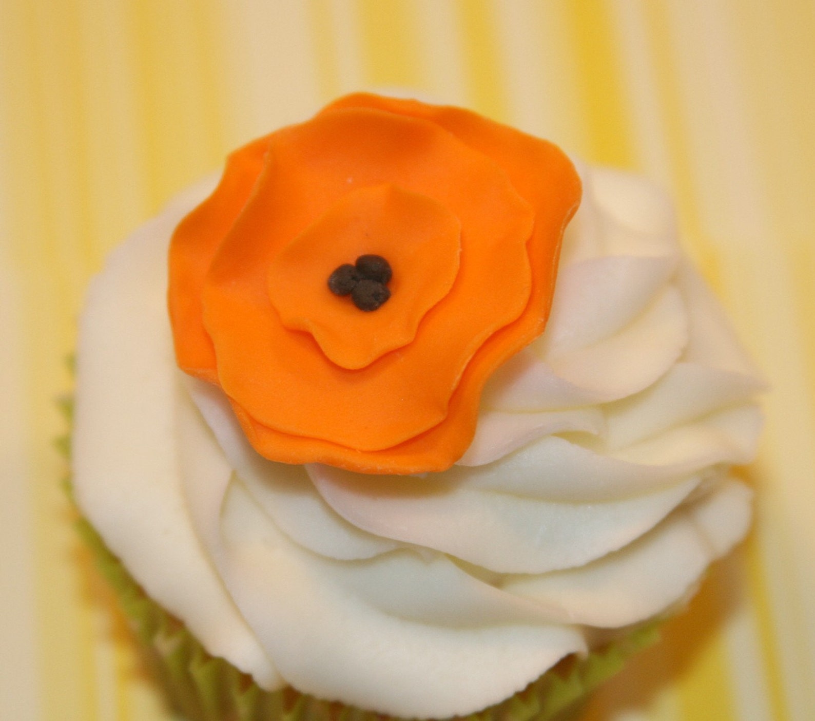 Fondant Cupcake Topper flower Etsy