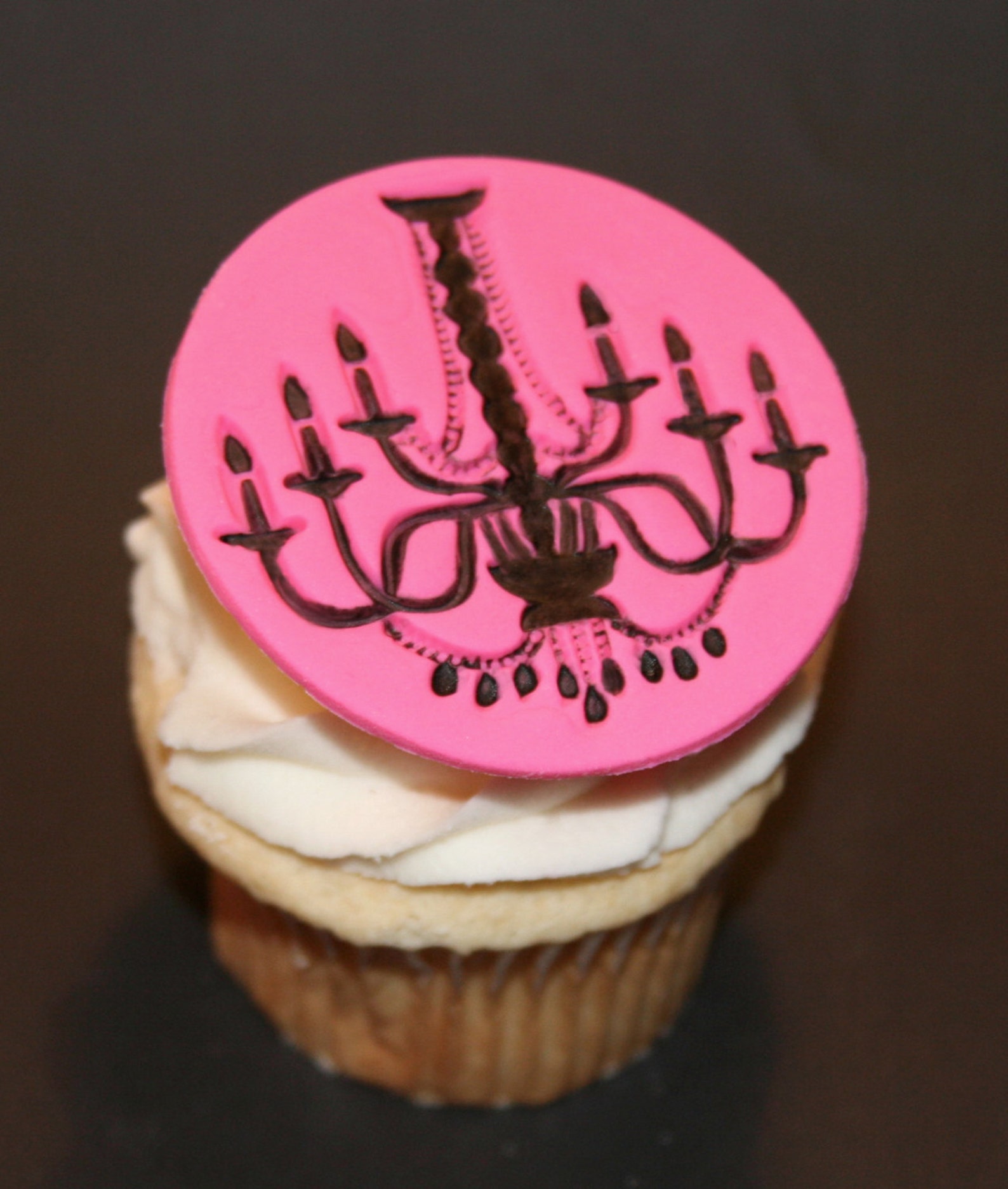 Fondant Cupcake Toppers Wedding Classy Elegant Chandelier Etsy