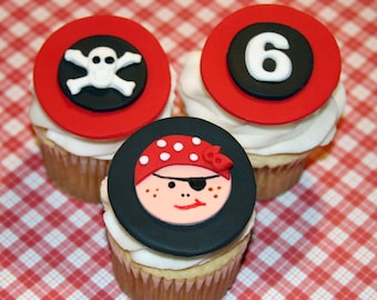 Fondant cupcake toppers Pirate Party