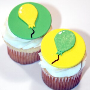 Fondant cupcake toppers Balloons Party image 3