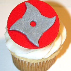 Fondant cupcake toppers Ninja Star, Karate, Martial Arts image 3