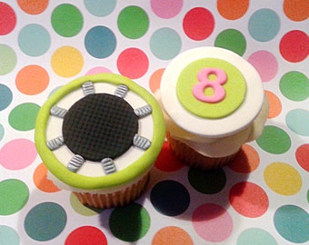 Fondant cupcake toppers Jump Trampoline Fête d’anniversaire