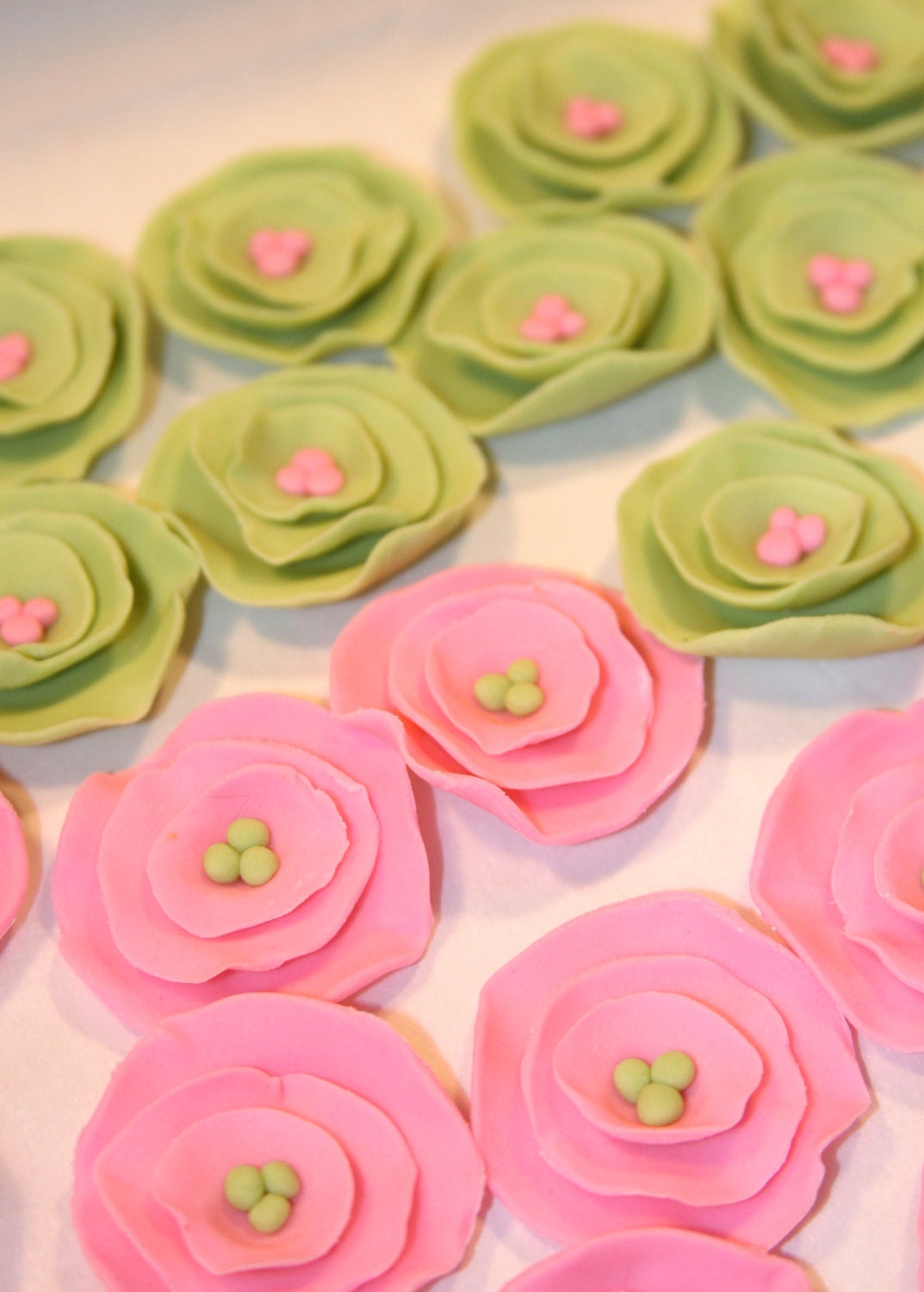 Fondant Cupcake Topper flower Etsy
